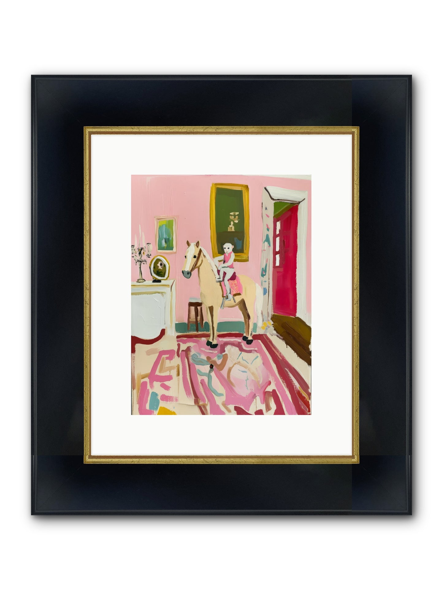 Camelot Framed Print - Wide Black w/Gold 9x12