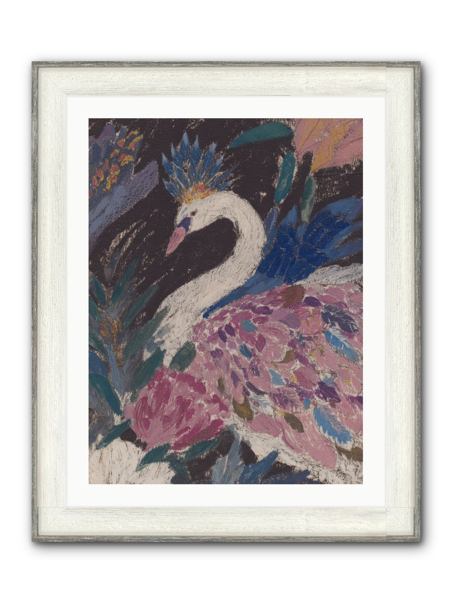 Candles At Midday Framed Print - Driftwood White 24x32
