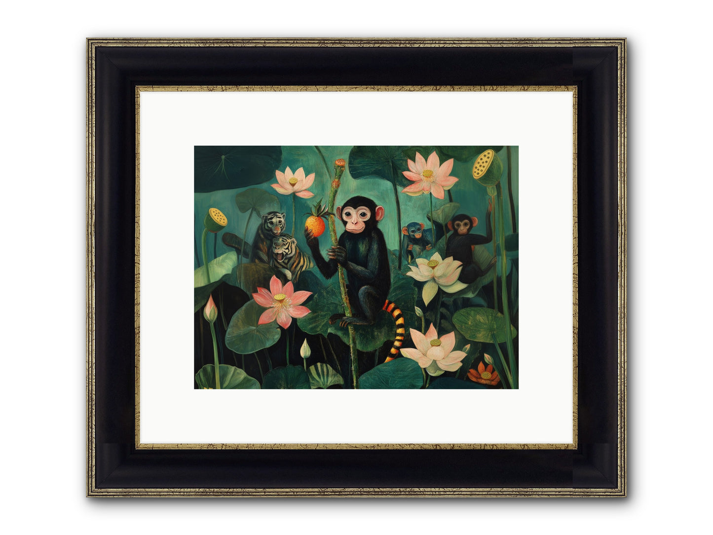 Canopy Dreams Framed Print - Black & Gold 12x9