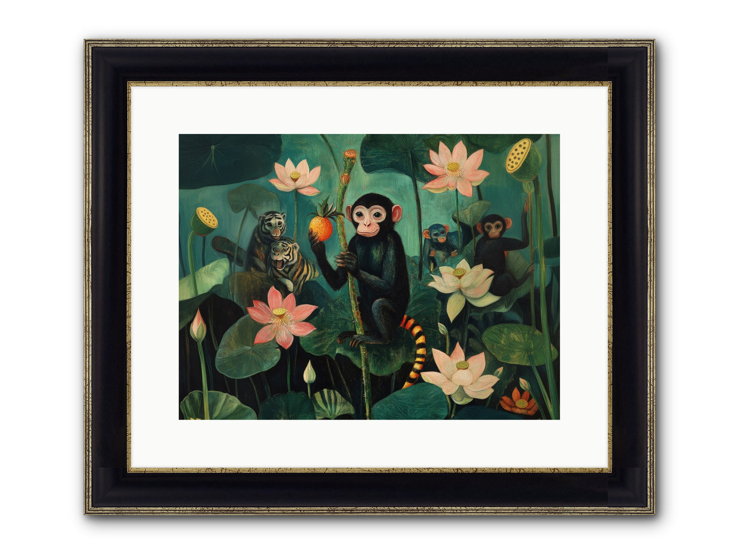 Canopy Dreams Framed Print - Black & Gold 16x12