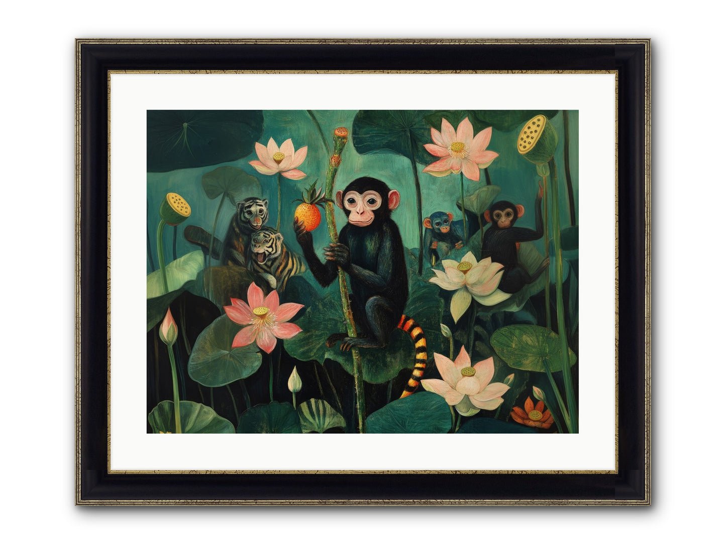 Canopy Dreams Framed Print - Black & Gold 24x18