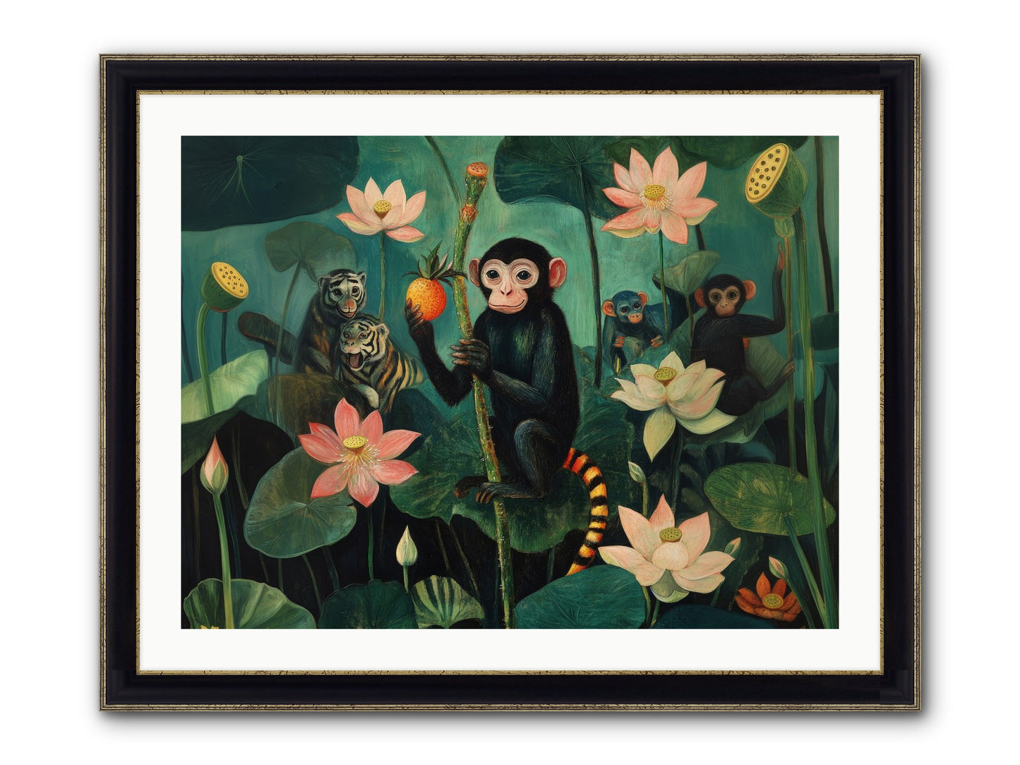Canopy Dreams Framed Print - Black & Gold 32x24