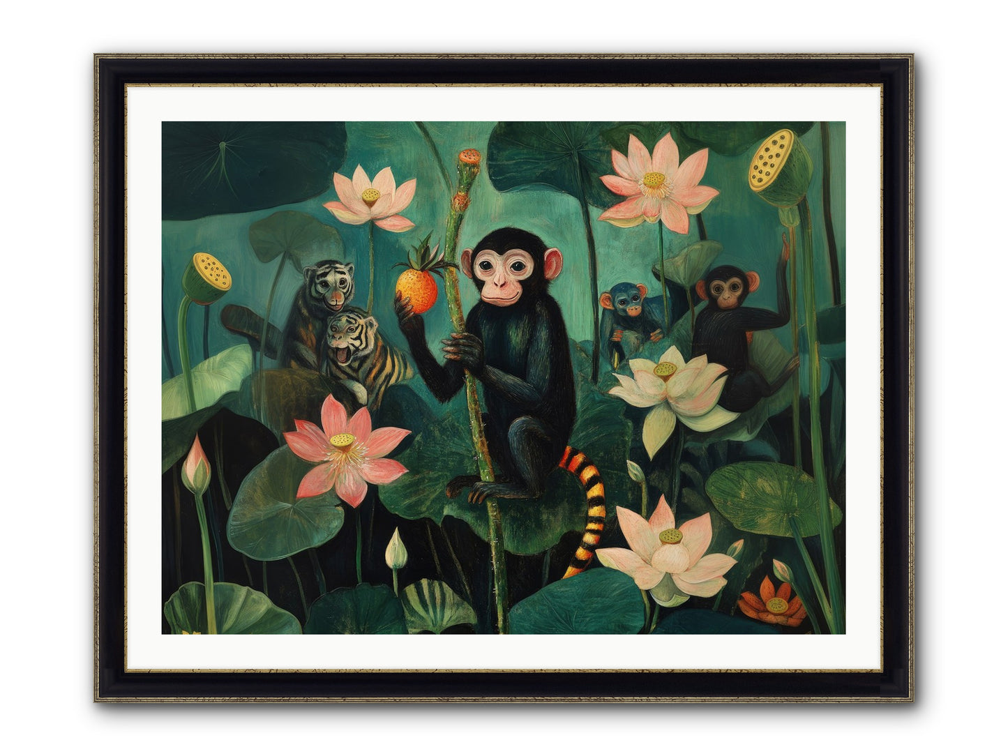 Canopy Dreams Framed Print - Black & Gold 40x30