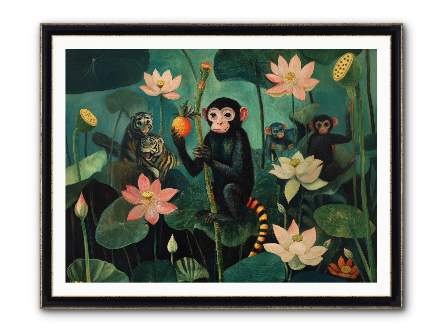 Canopy Dreams Framed Print - Black & Gold 48x36