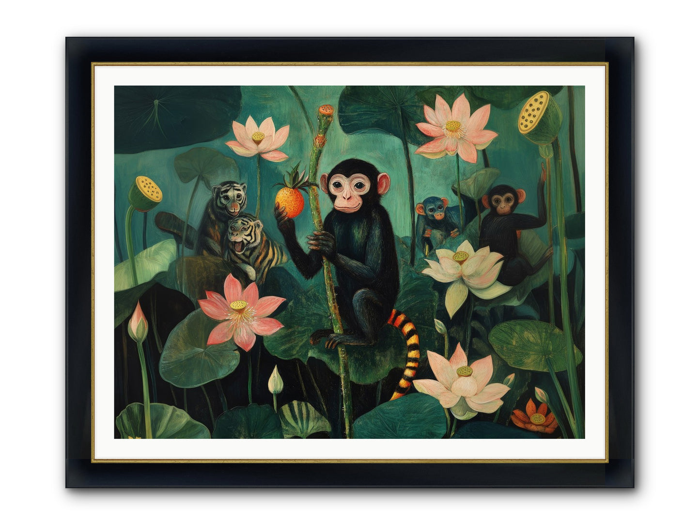 Canopy Dreams Framed Print - Wide Black w/Gold 48x36