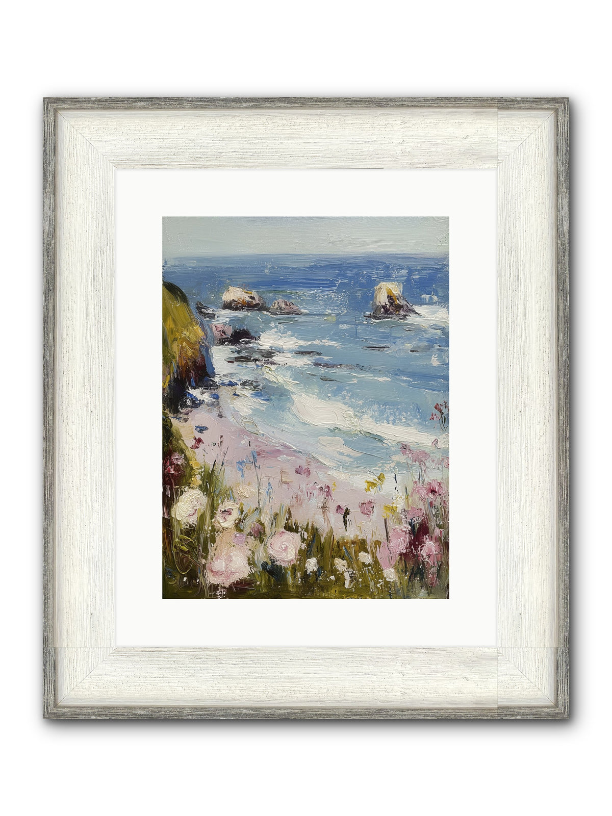 Capri Coves Framed Print - Driftwood White 12x16