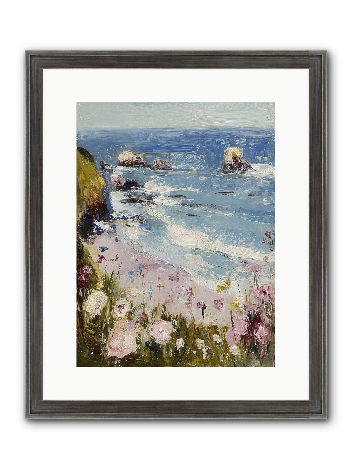 Capri Coves Framed Print - Slimwoods Black/Silver 12x16