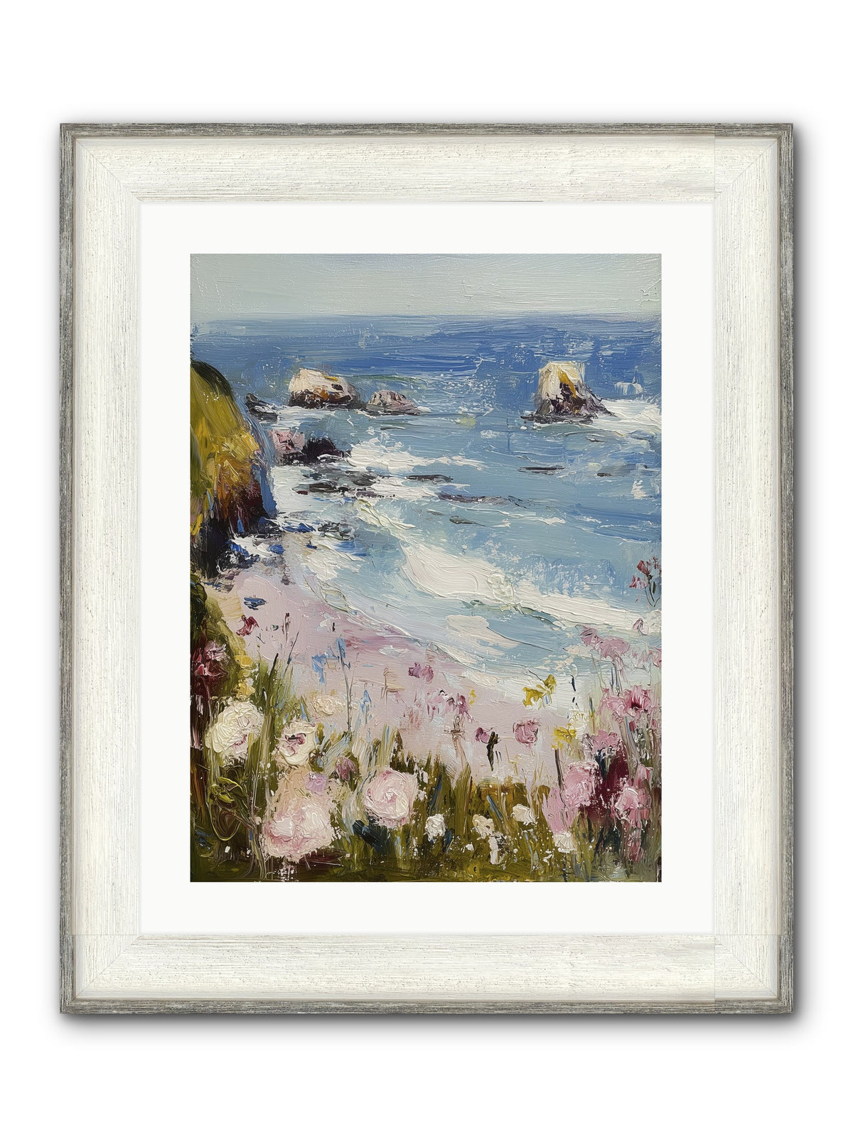 Capri Coves Framed Print - Driftwood White 18x24