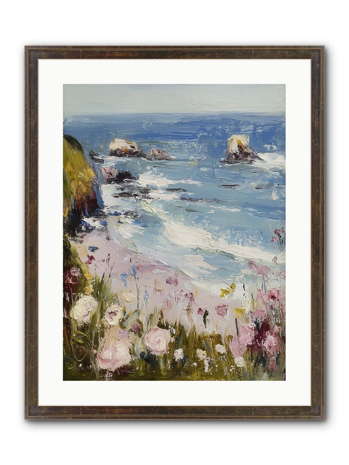 Capri Coves Framed Print - Slimwoods Black/Gold 18x24