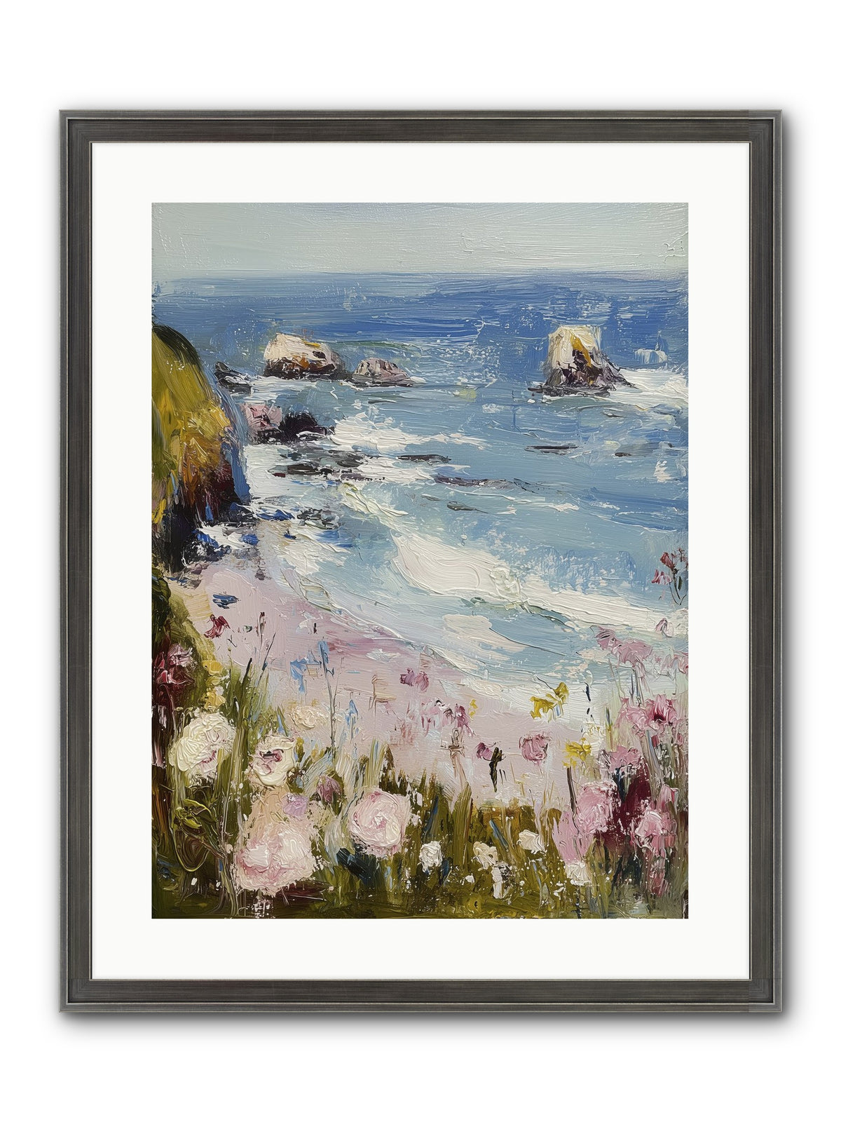 Capri Coves Framed Print - Slimwoods Black/Silver 18x24