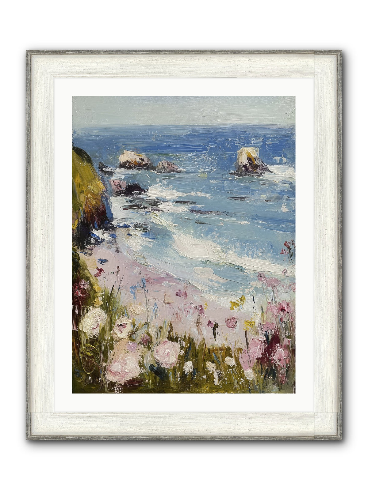 Capri Coves Framed Print - Driftwood White 24x32