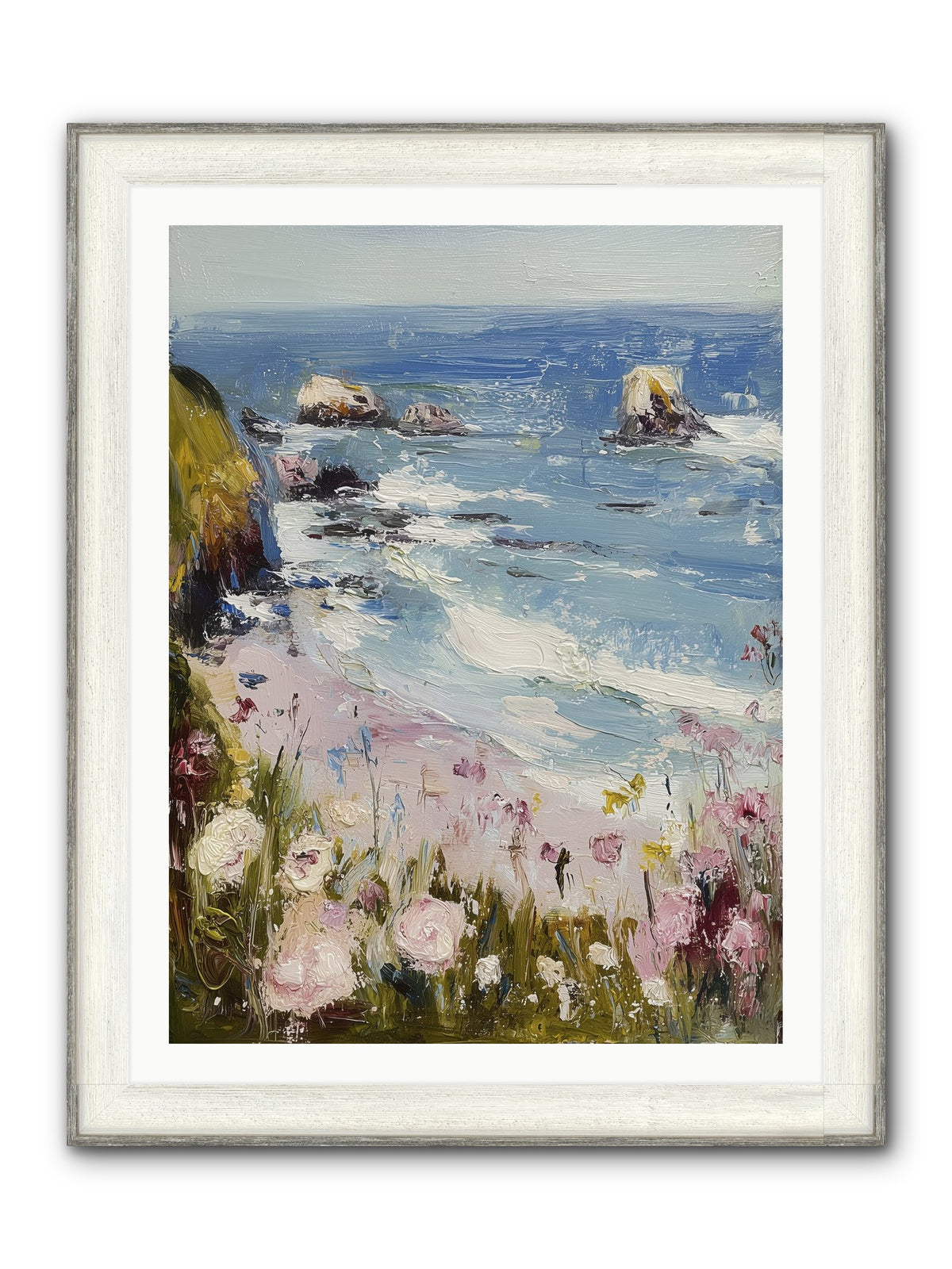 Capri Coves Framed Print - Driftwood White 30x40