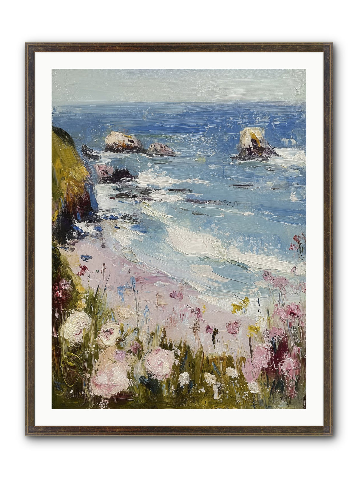Capri Coves Framed Print - Slimwoods Black/Gold 30x40