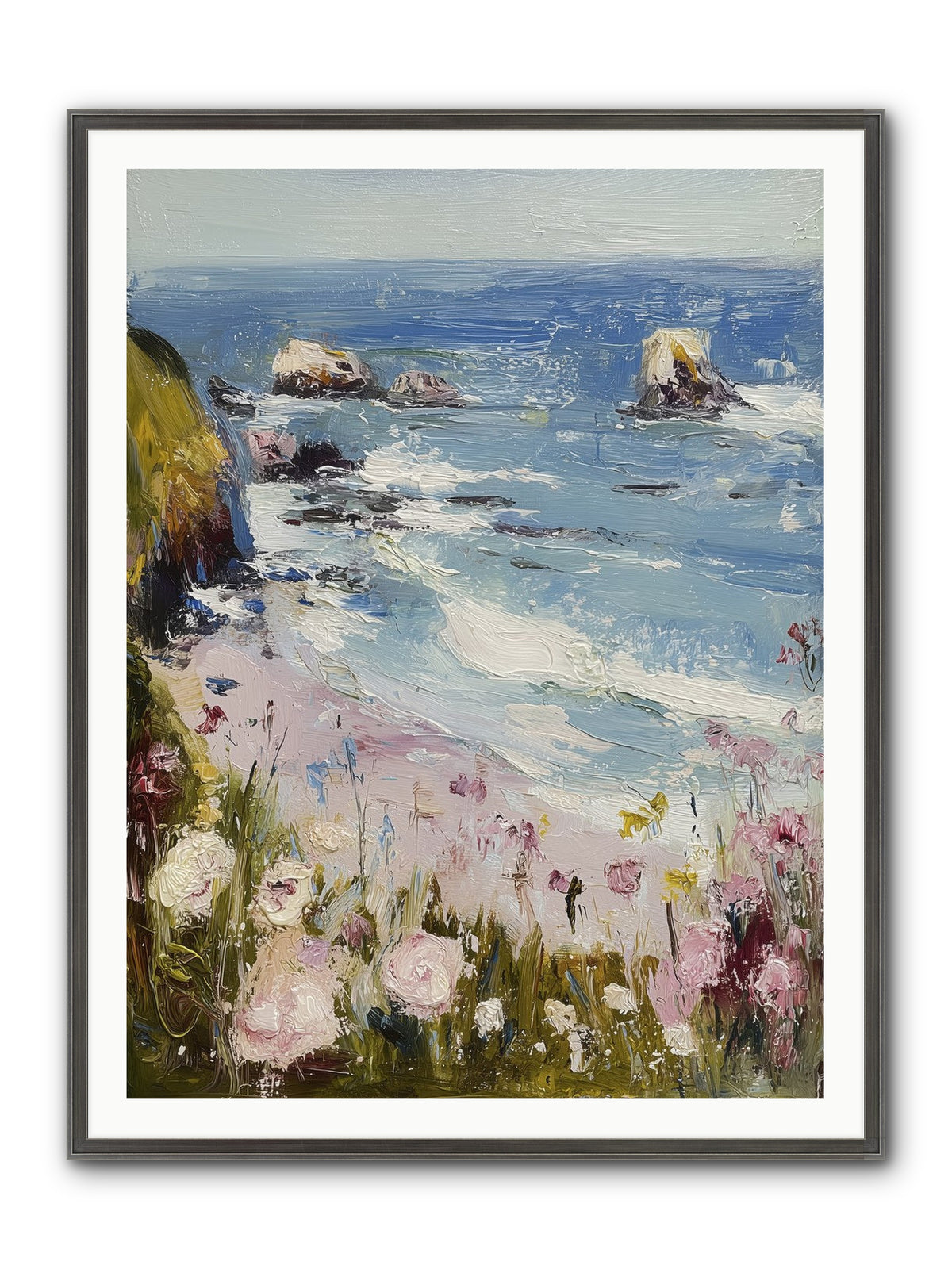 Capri Coves Framed Print - Slimwoods Black/Silver 36x48