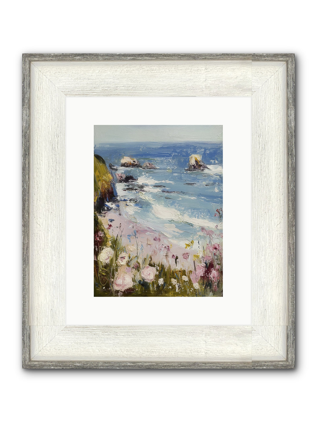 Capri Coves Framed Print - Driftwood White 9x12