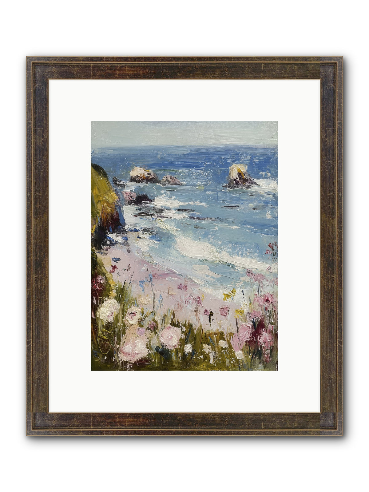Capri Coves Framed Print - Slimwoods Black/Gold 9x12