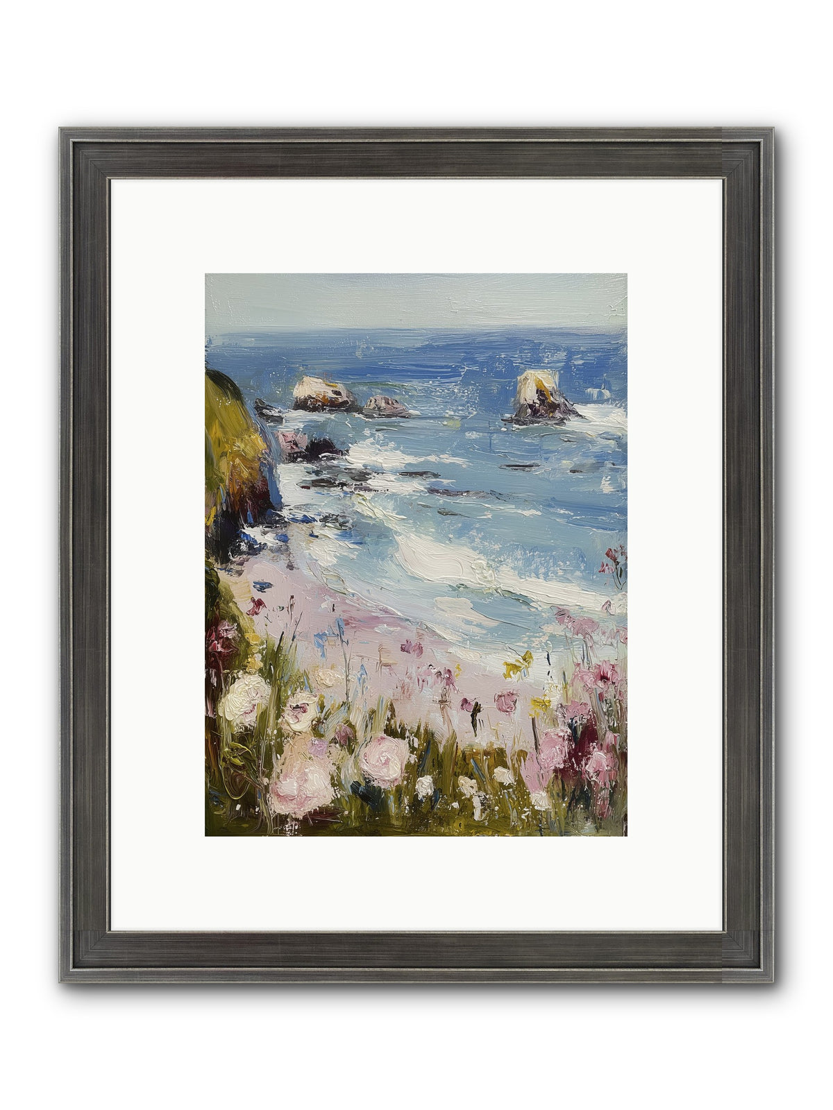 Capri Coves Framed Print - Slimwoods Black/Silver 9x12