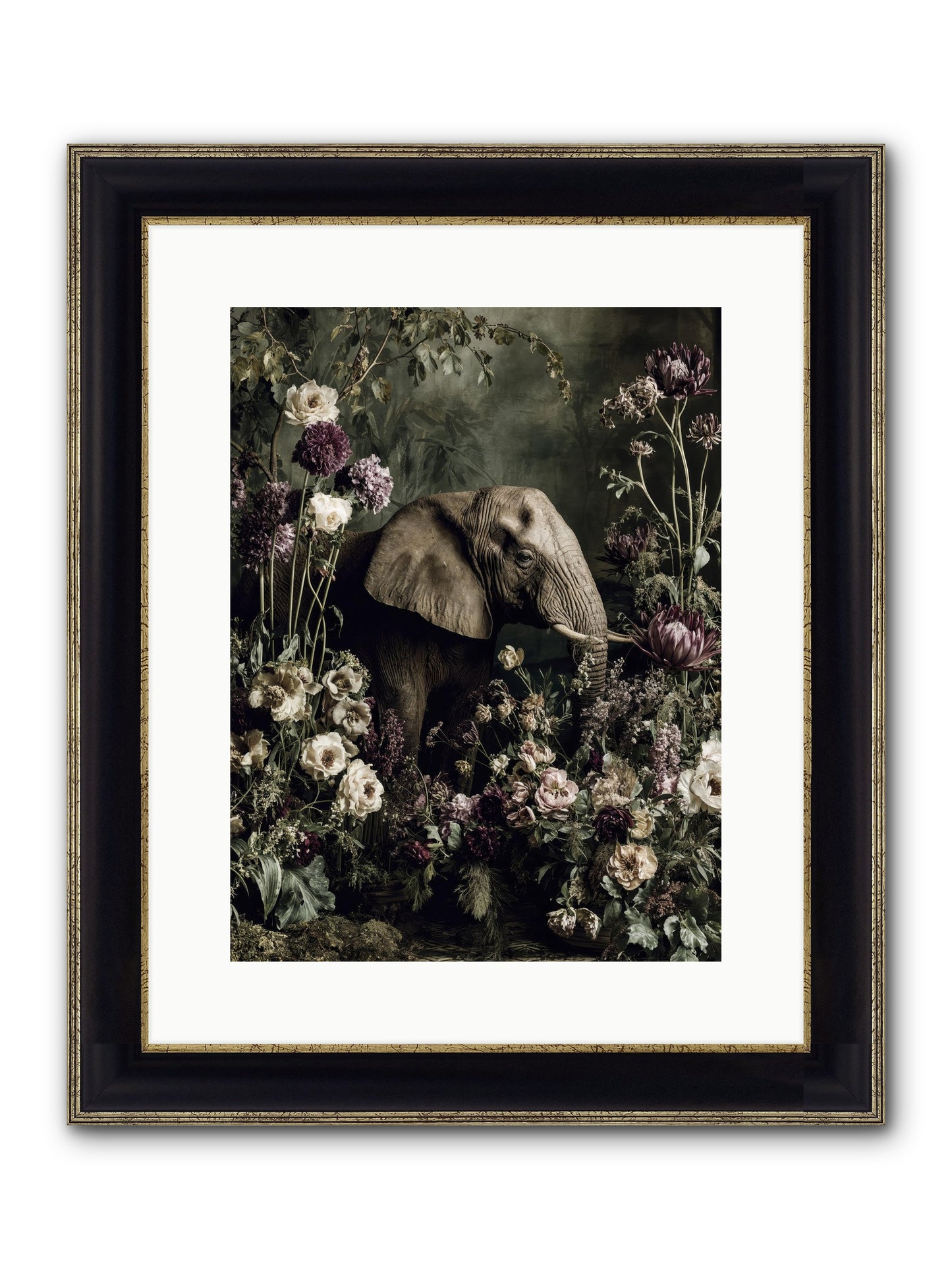 Caprice Framed Print - Black & Gold 12x16
