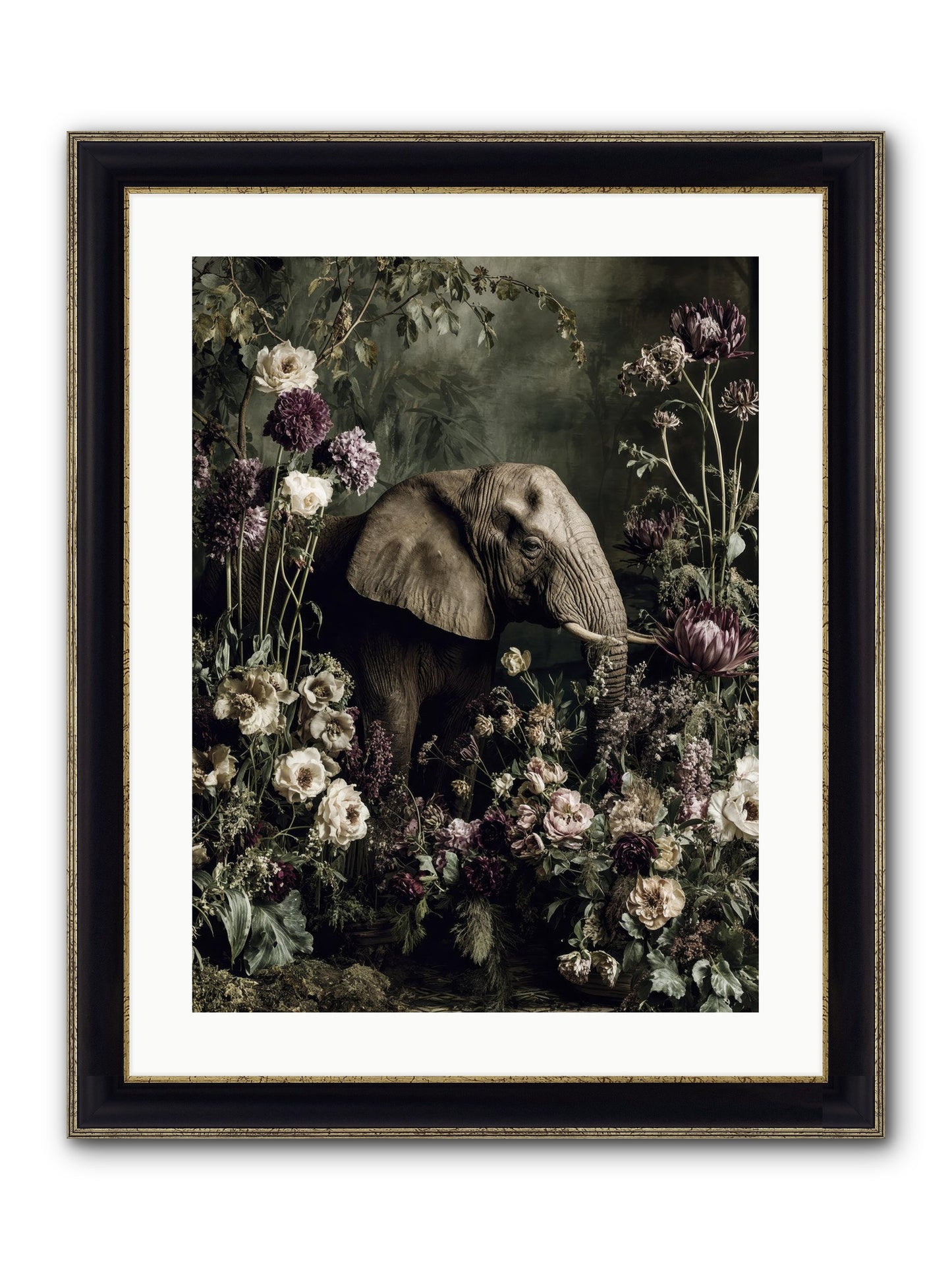 Caprice Framed Print - Black & Gold 18x24