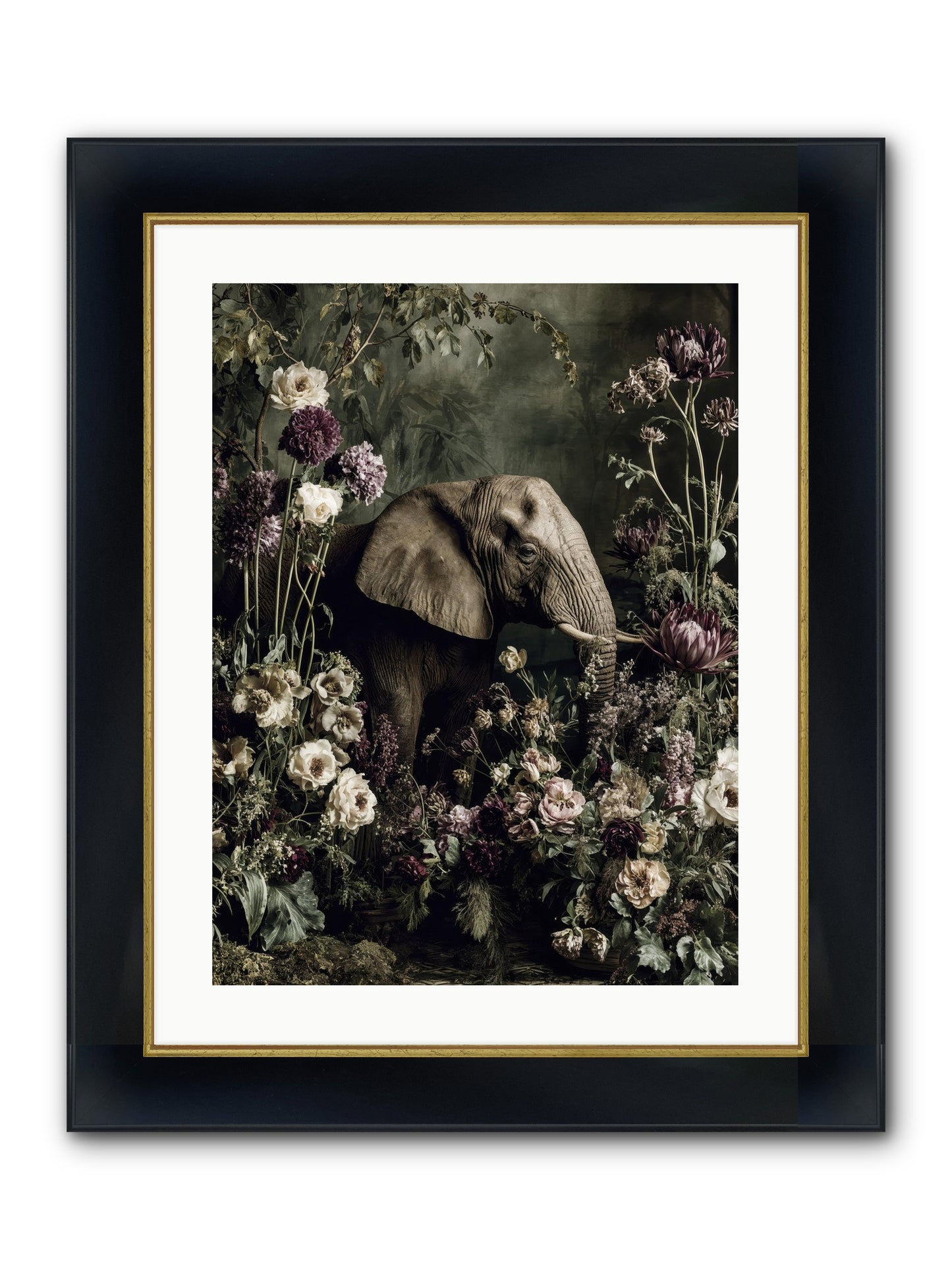 Caprice Framed Print - Wide Black w/Gold 18x24