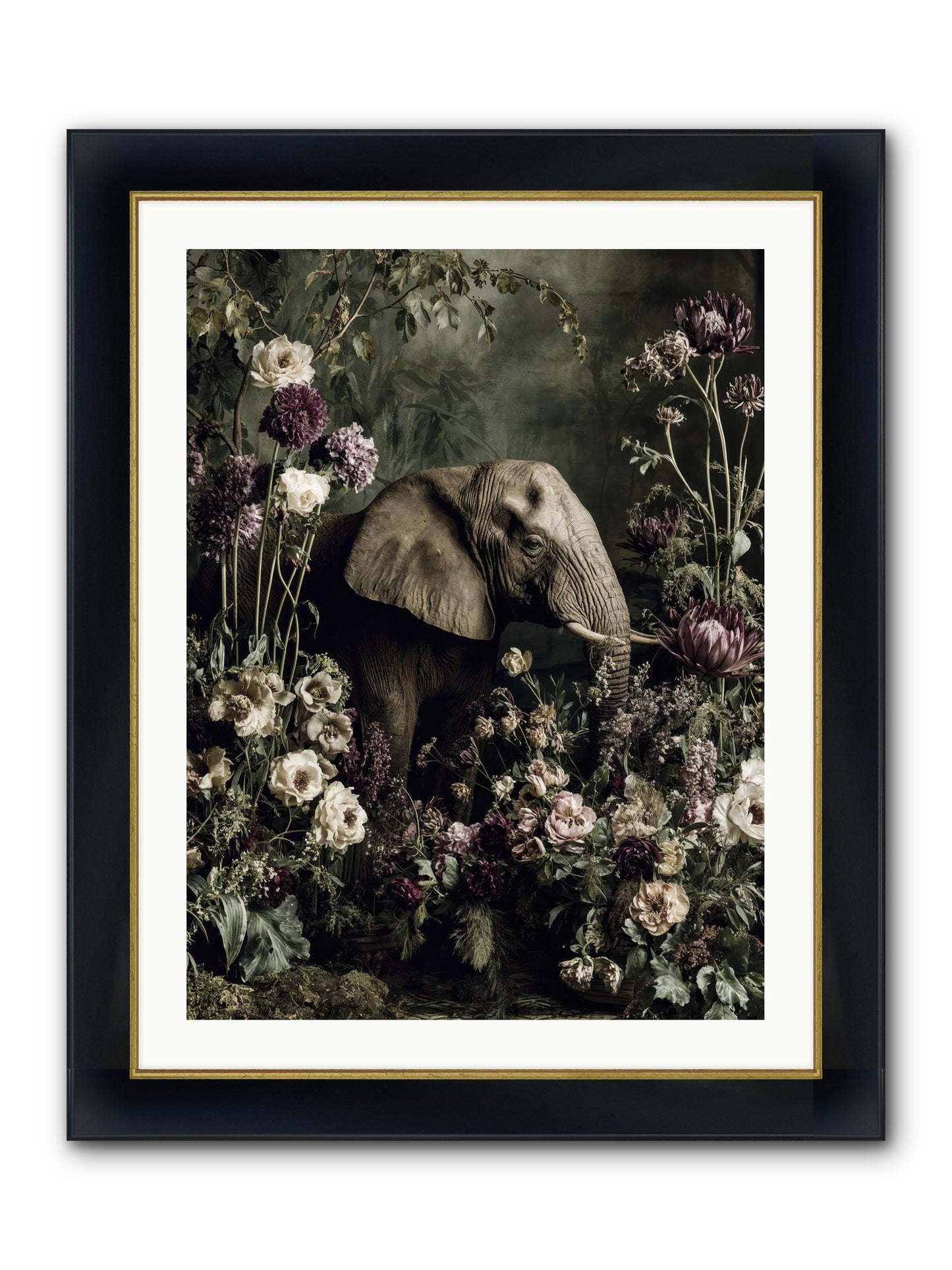 Caprice Framed Print - Wide Black w/Gold 24x32
