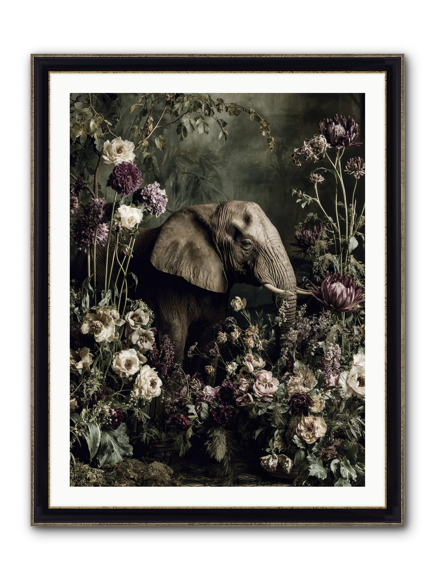 Caprice Framed Print - Black & Gold 30x40