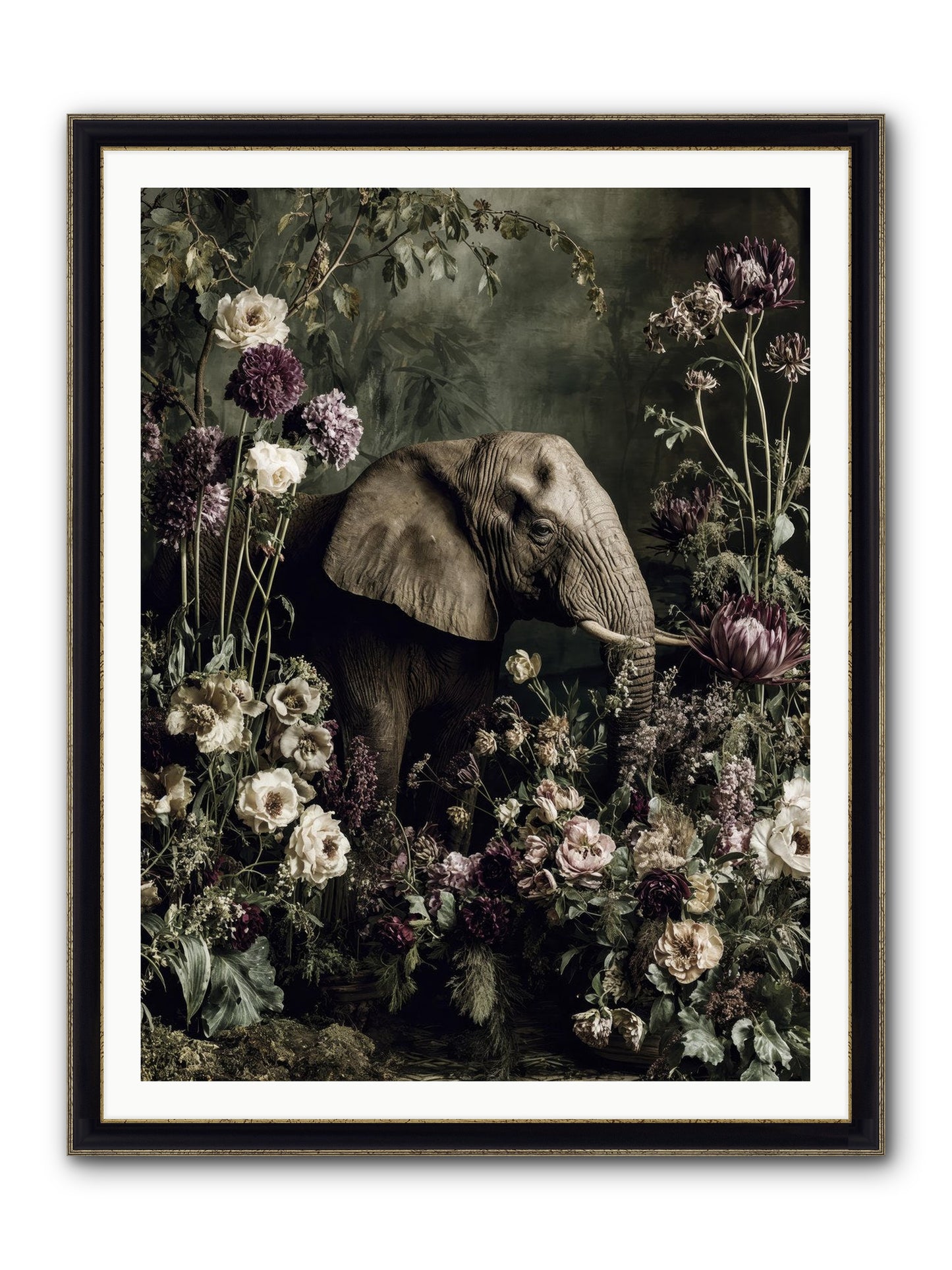 Caprice Framed Print - Black & Gold 36x48