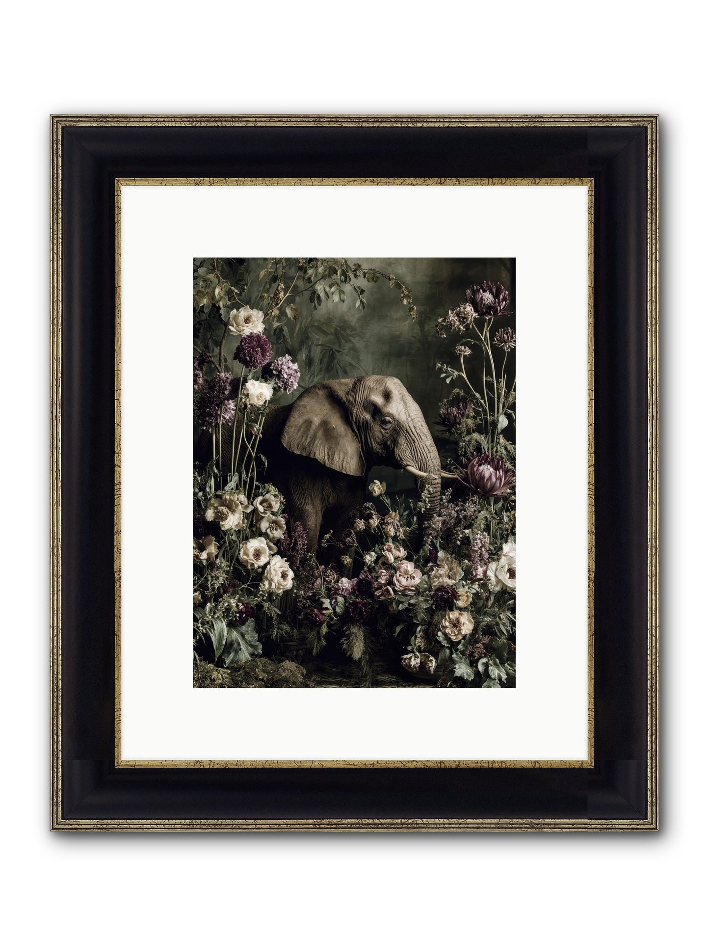 Caprice Framed Print - Black & Gold 9x12
