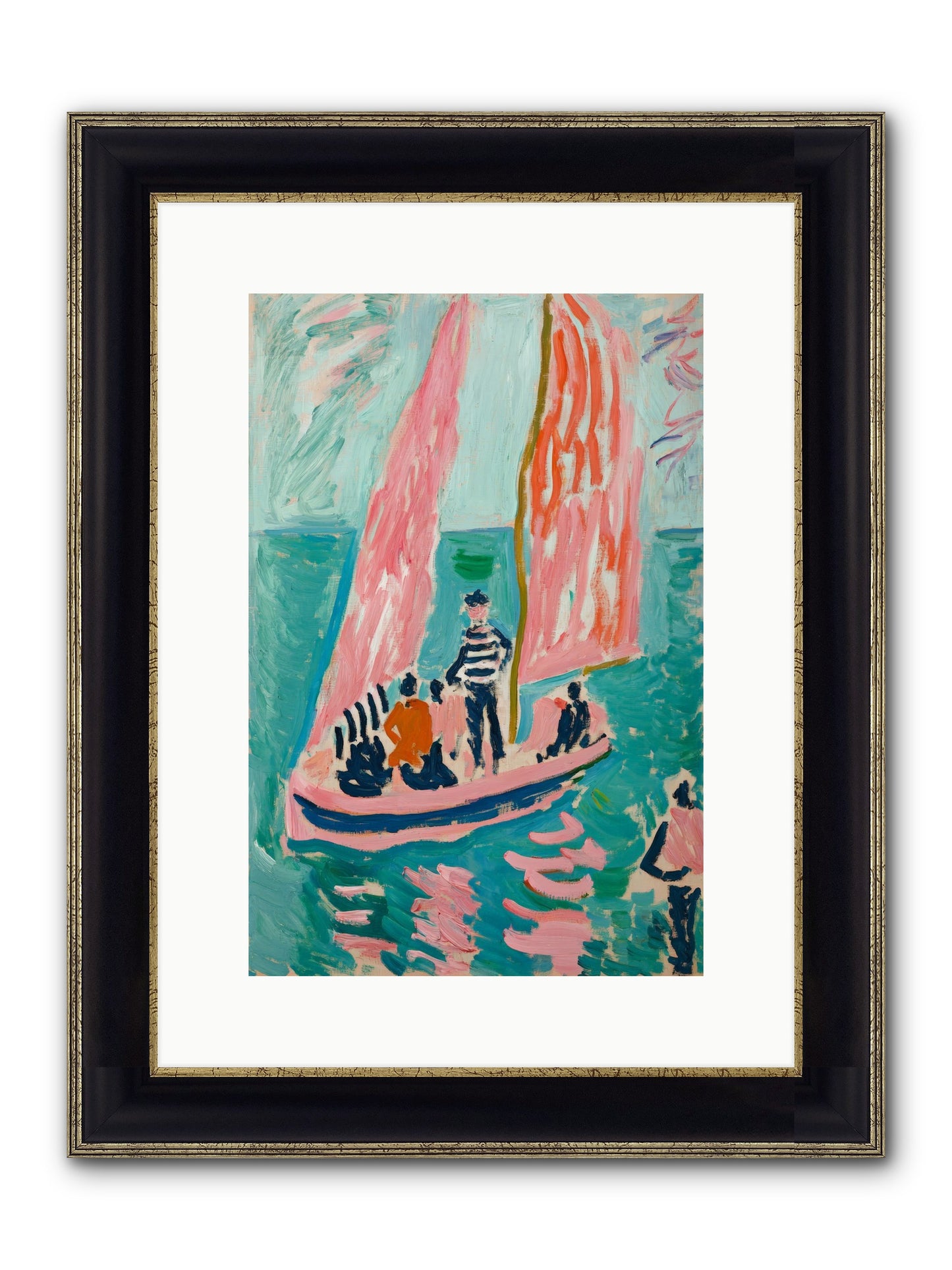 Captain's Holiday Framed Print - Black & Gold 10x15