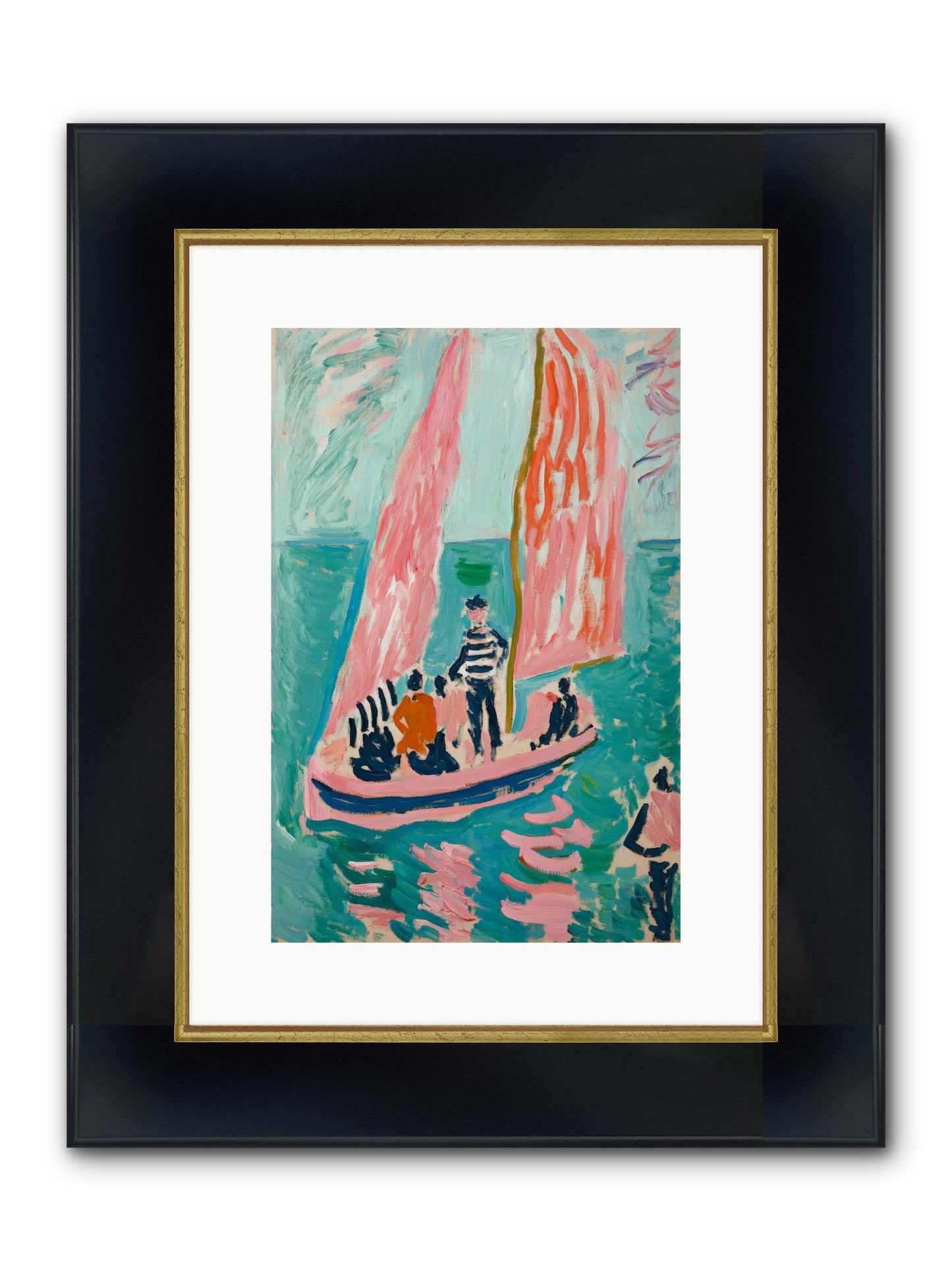 Captain's Holiday Framed Print - Wide Black w/Gold 10x15