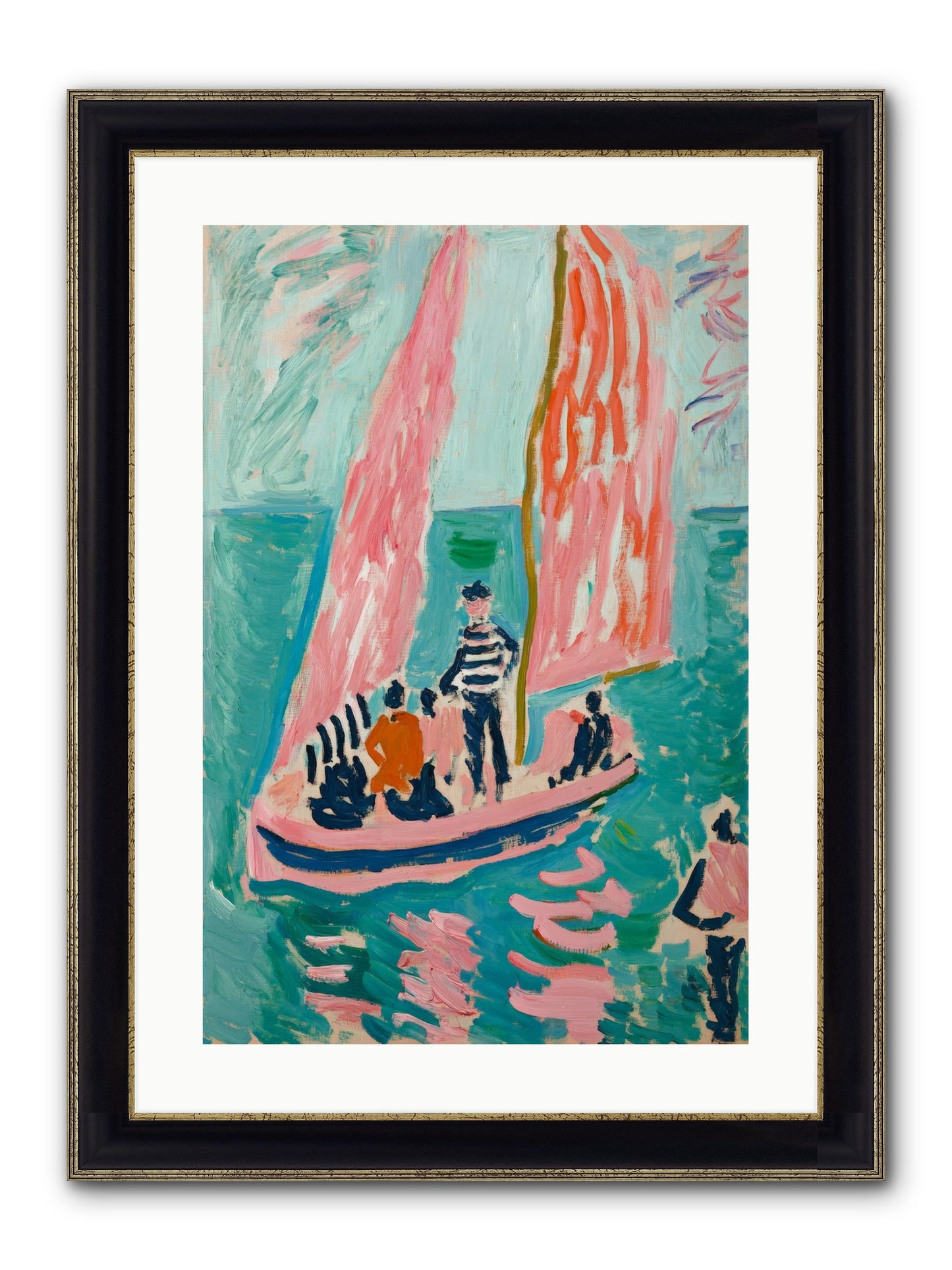 Captain's Holiday Framed Print - Black & Gold 16x24