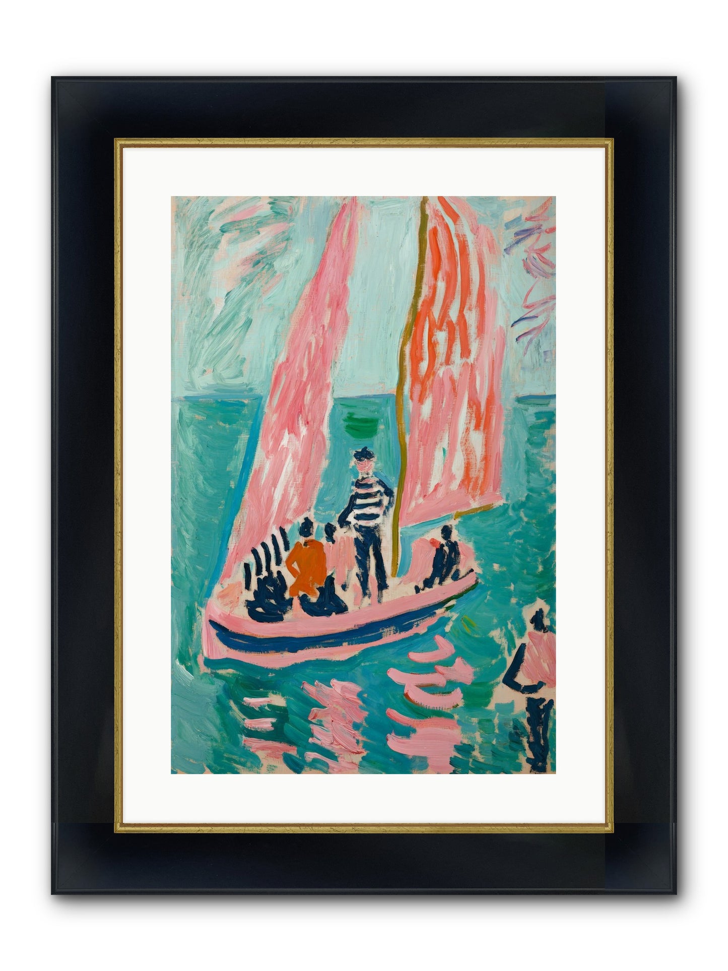 Captain's Holiday Framed Print - Wide Black w/Gold 16x24