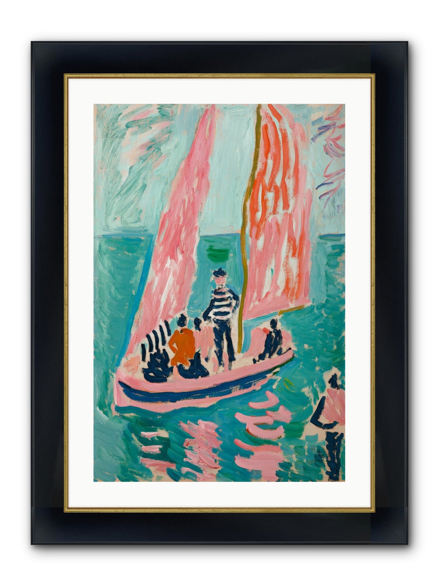 Captain's Holiday Framed Print - Wide Black w/Gold 20x30