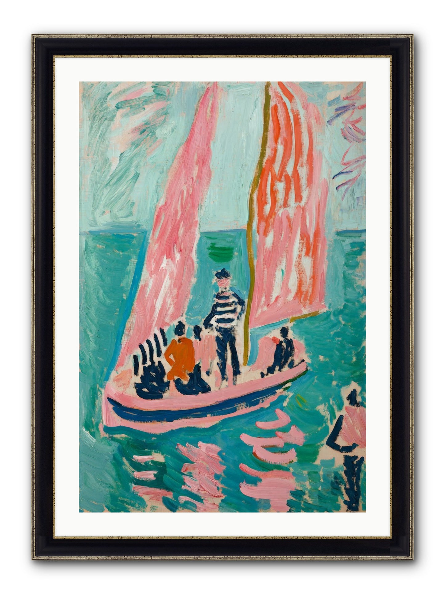 Captain's Holiday Framed Print - Black & Gold 24x36
