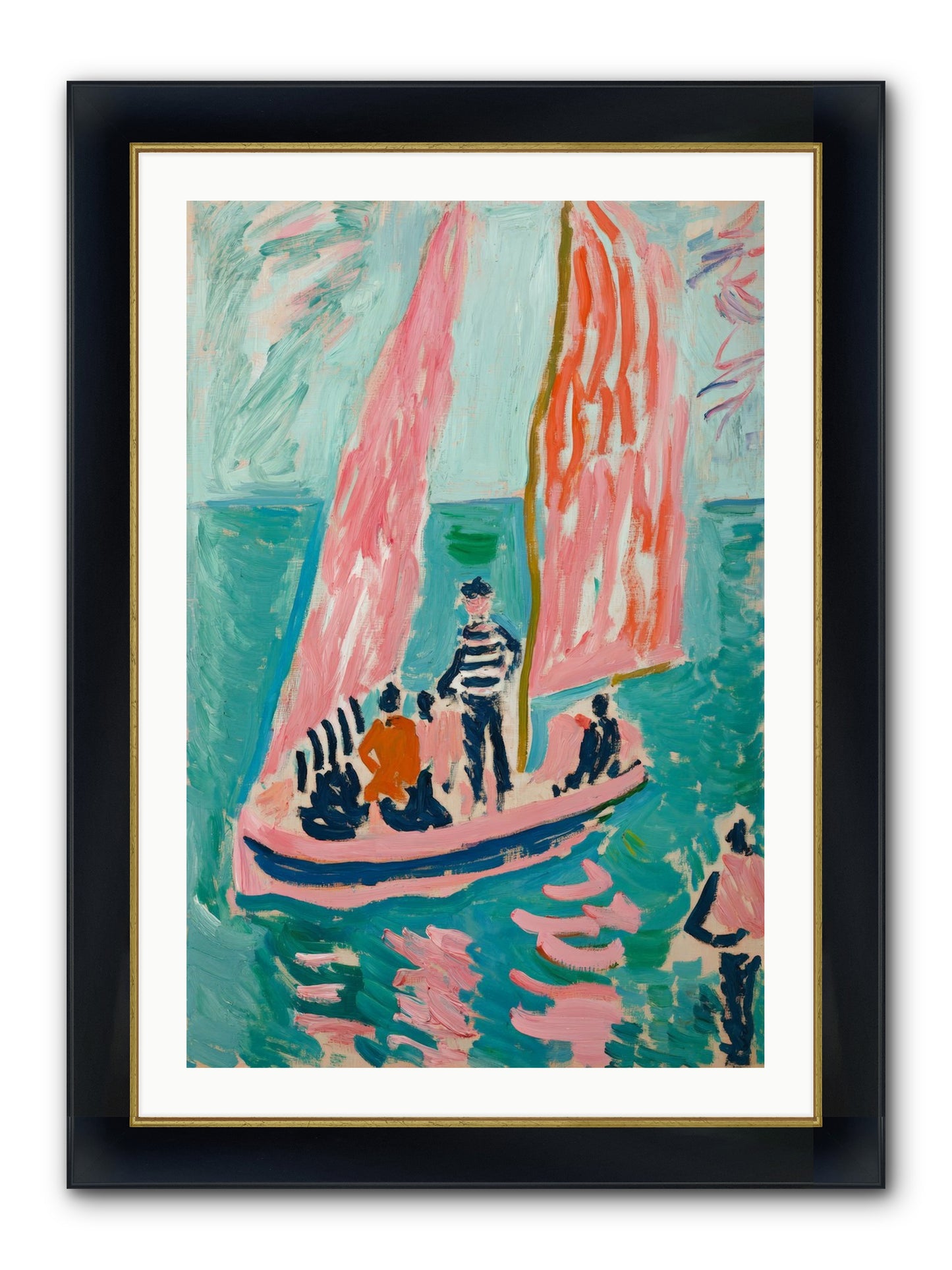 Captain's Holiday Framed Print - Wide Black w/Gold 24x36
