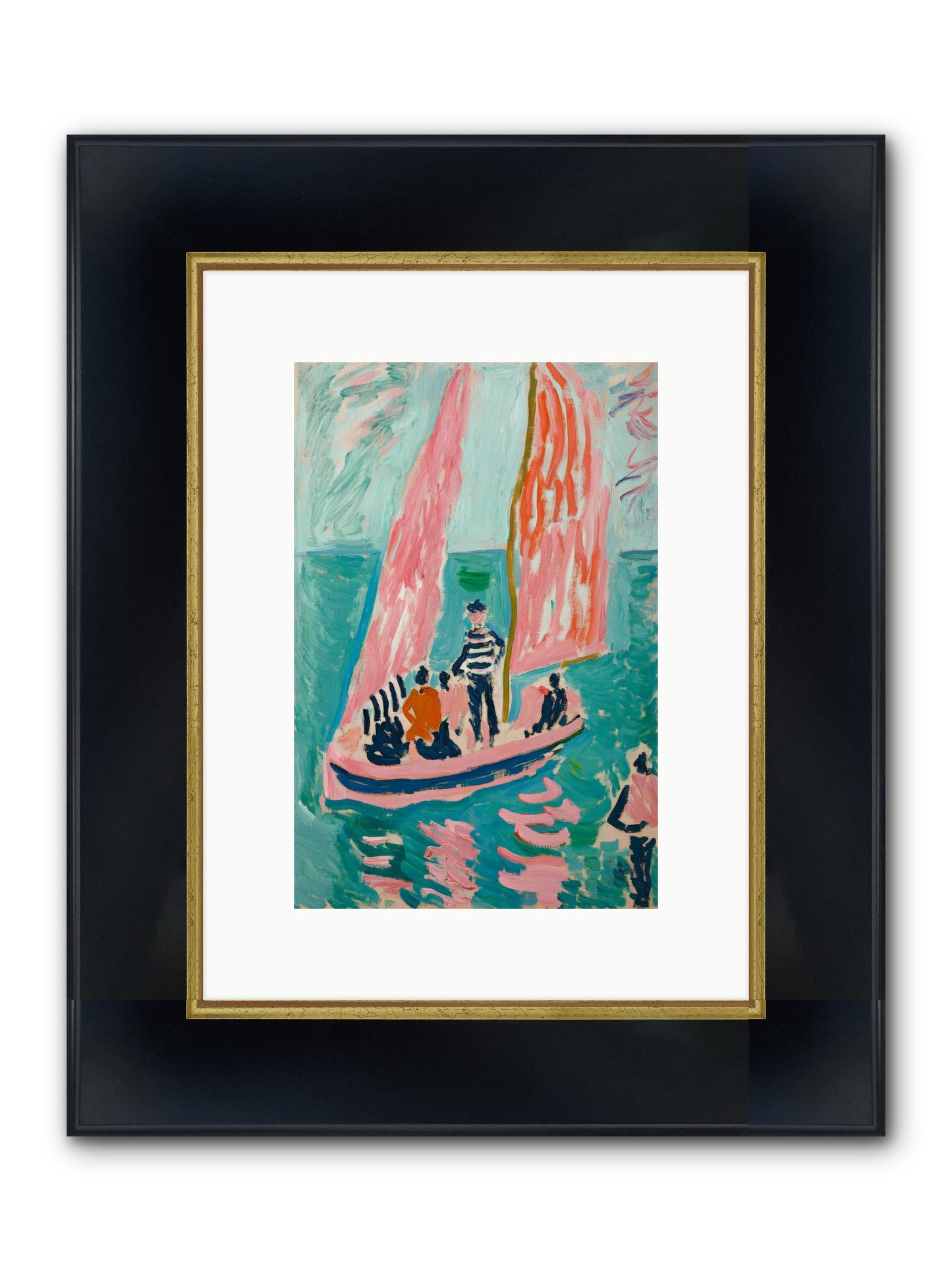 Captain's Holiday Framed Print - Wide Black w/Gold 8x12