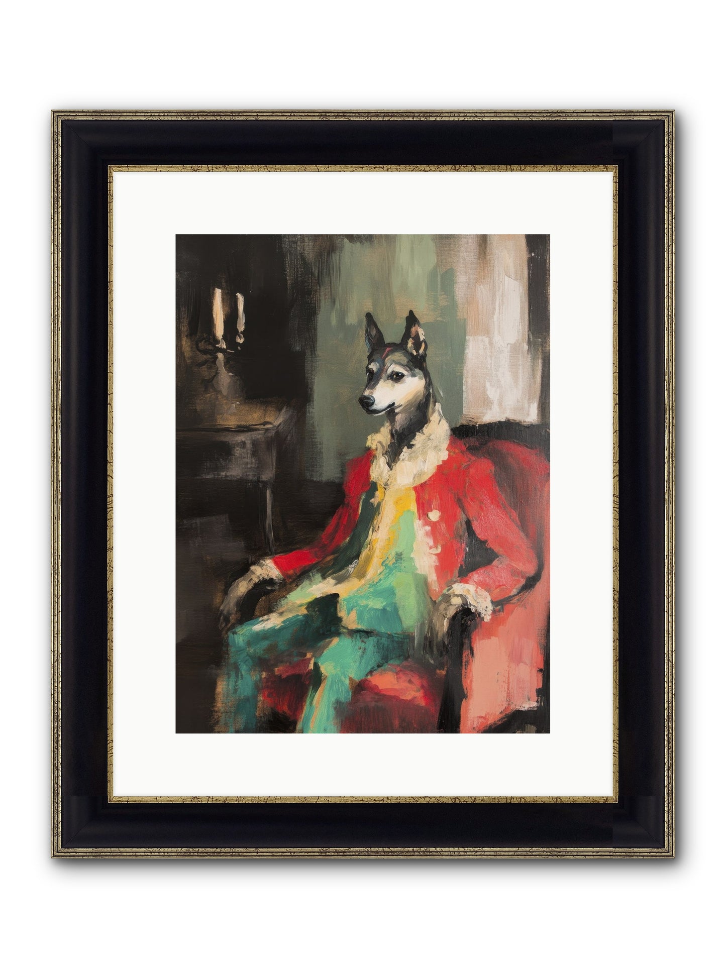 Captain Waffle Framed Print - Black & Gold 12x16