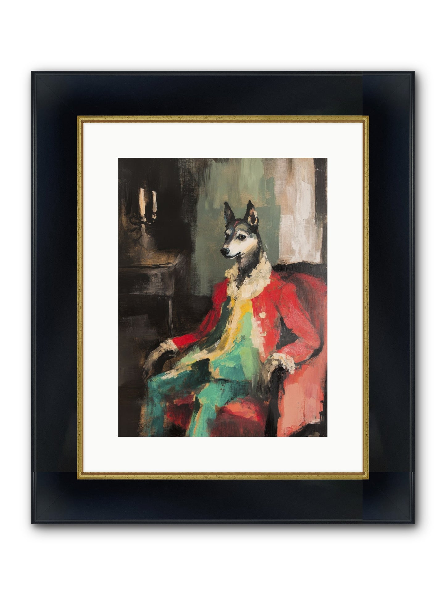 Captain Waffle Framed Print - Wide Black w/Gold 12x16