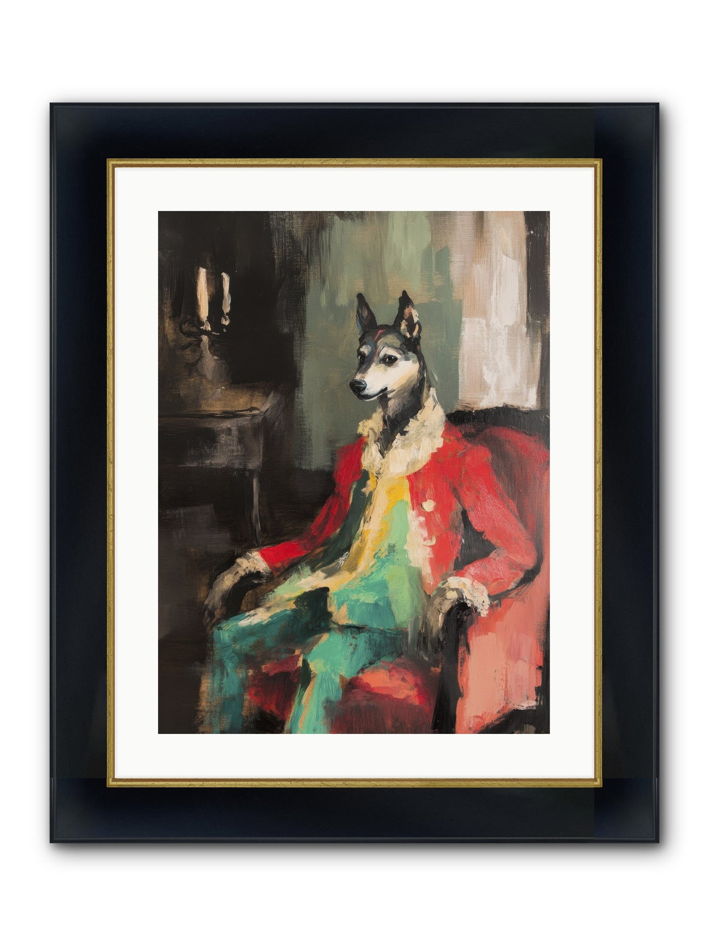 Captain Waffle Framed Print - Wide Black w/Gold 18x24