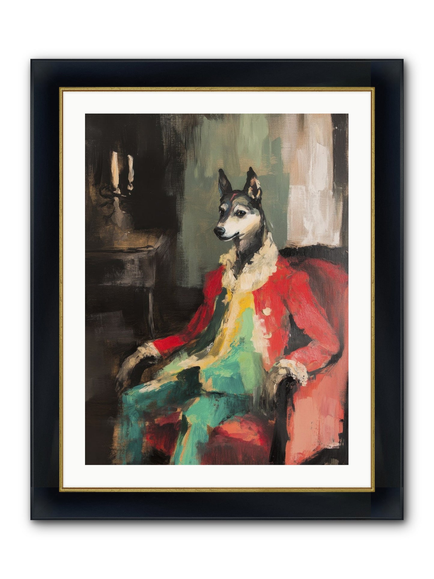 Captain Waffle Framed Print - Wide Black w/Gold 24x32