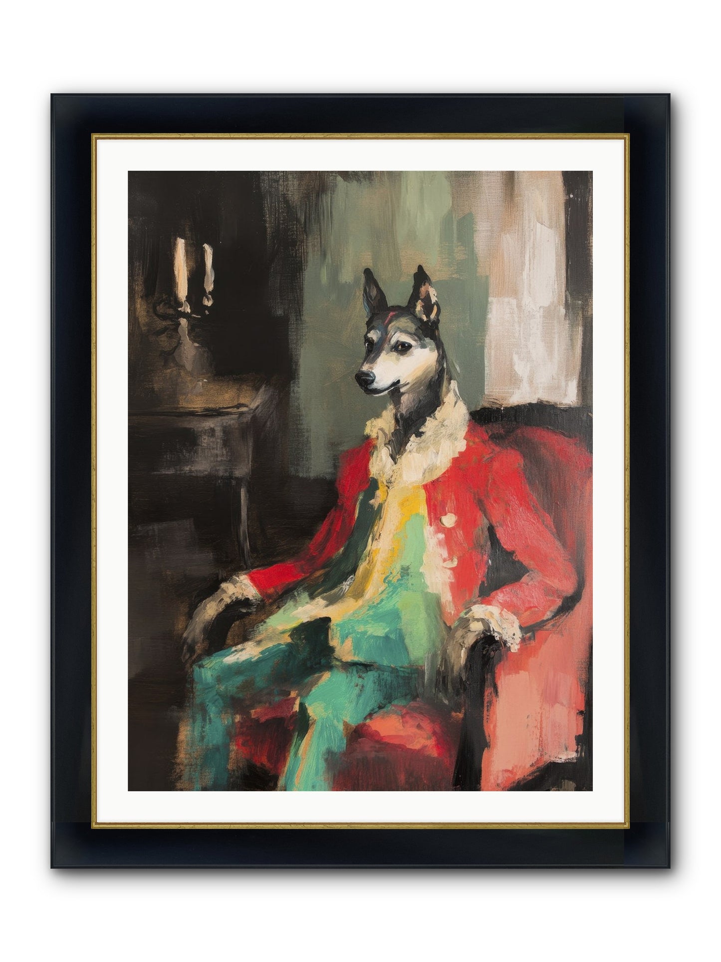 Captain Waffle Framed Print - Wide Black w/Gold 30x40