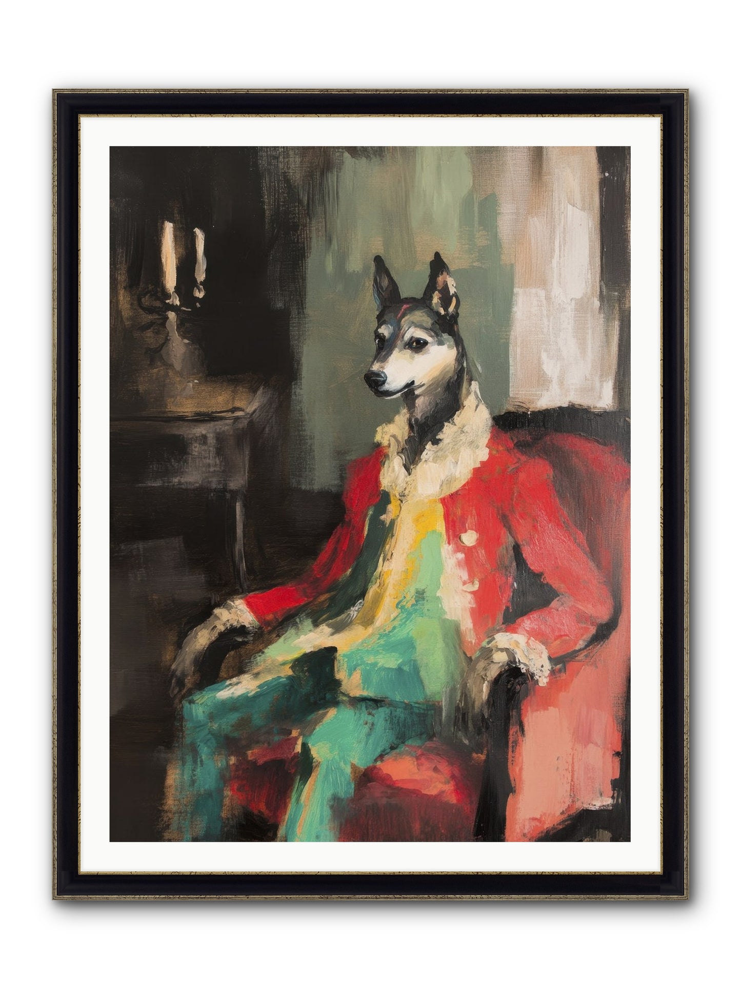 Captain Waffle Framed Print - Black & Gold 36x48