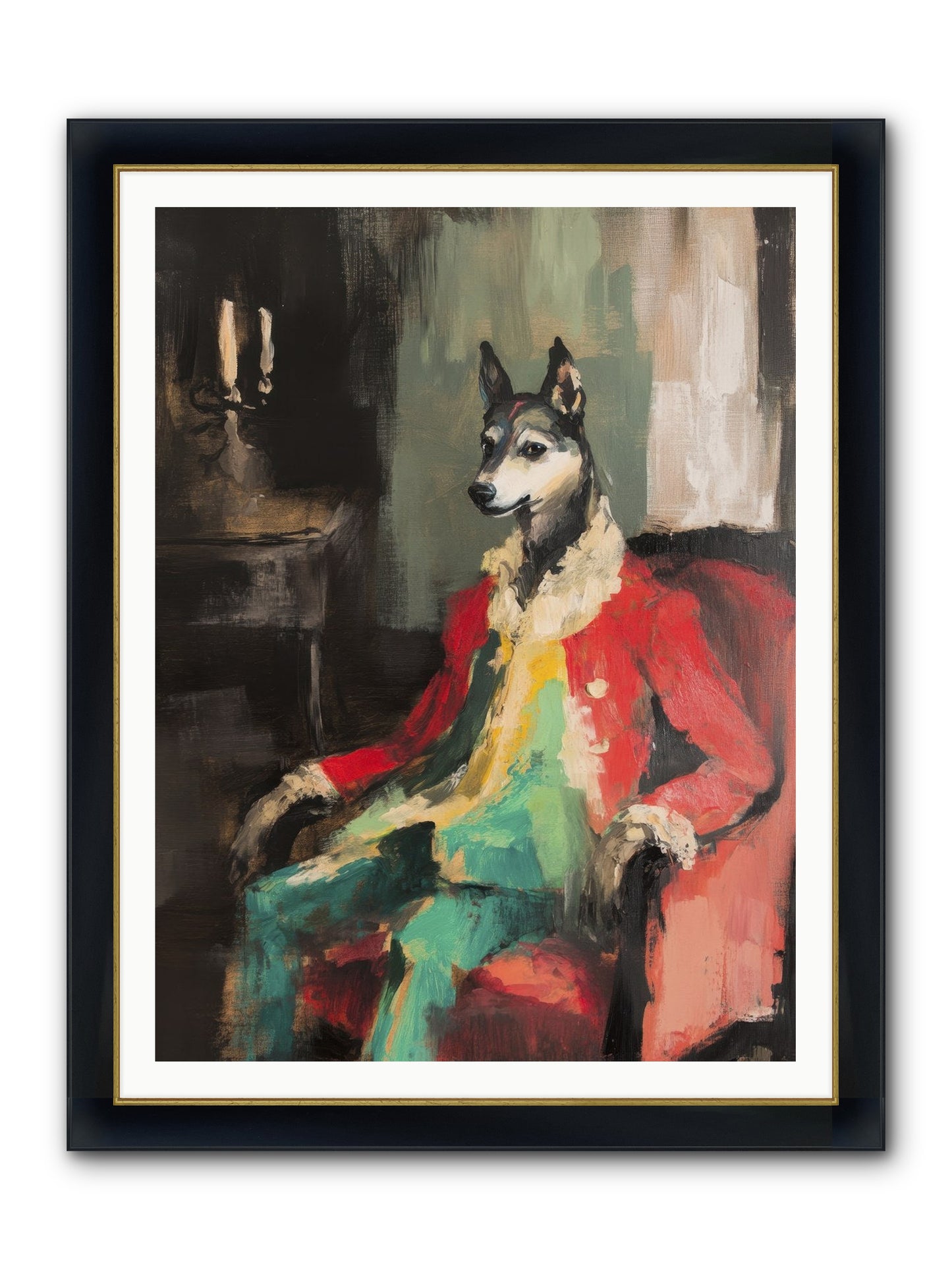 Captain Waffle Framed Print - Wide Black w/Gold 36x48