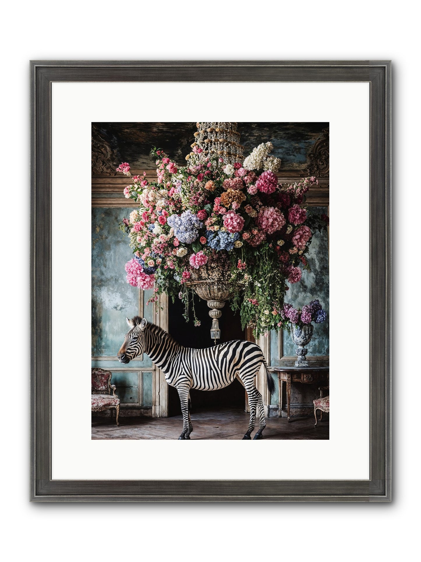 Captured By Petals Framed Print - Slimwoods Black/Silver 12x16