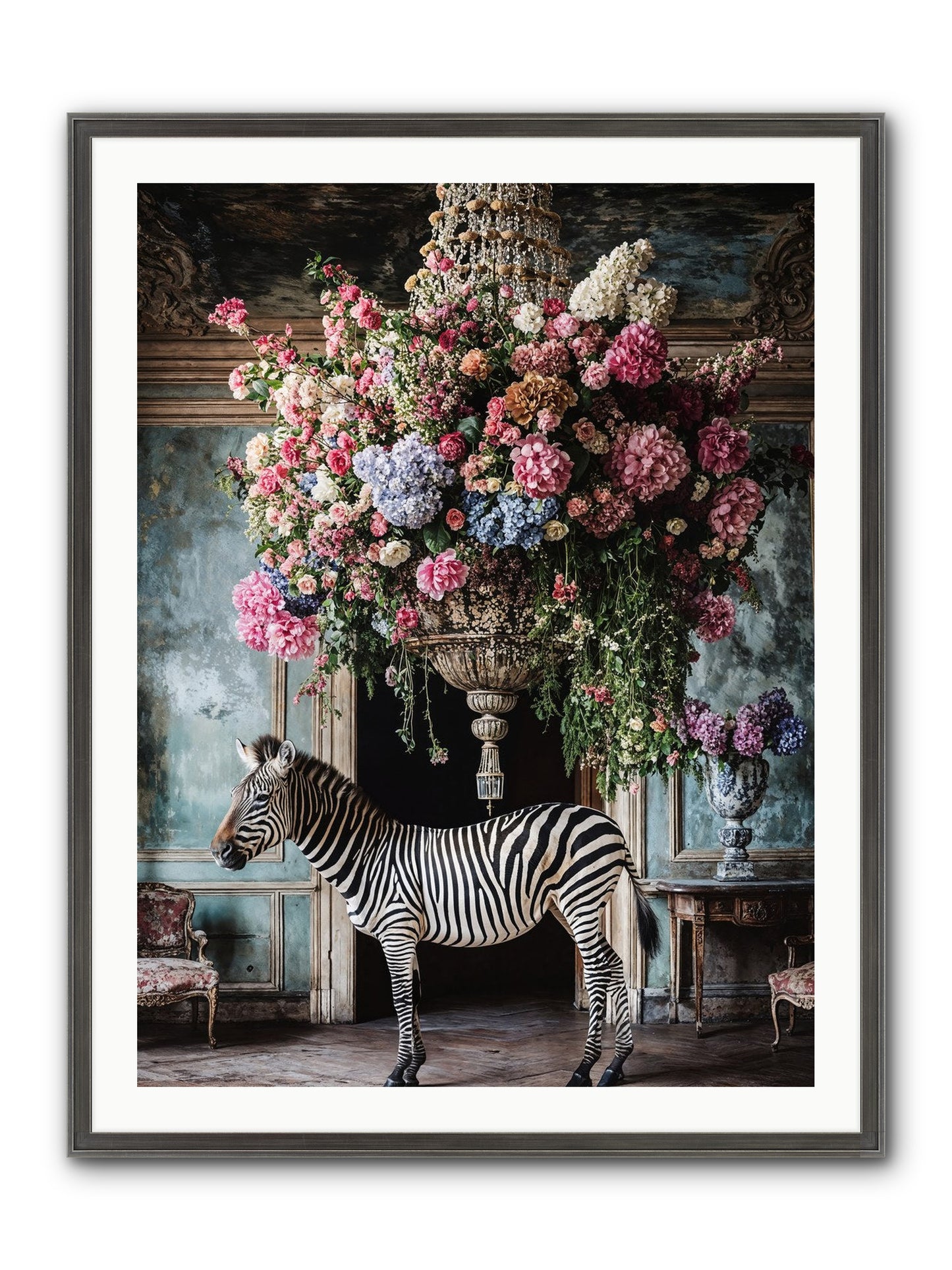 Captured By Petals Framed Print - Slimwoods Black/Silver 30x40