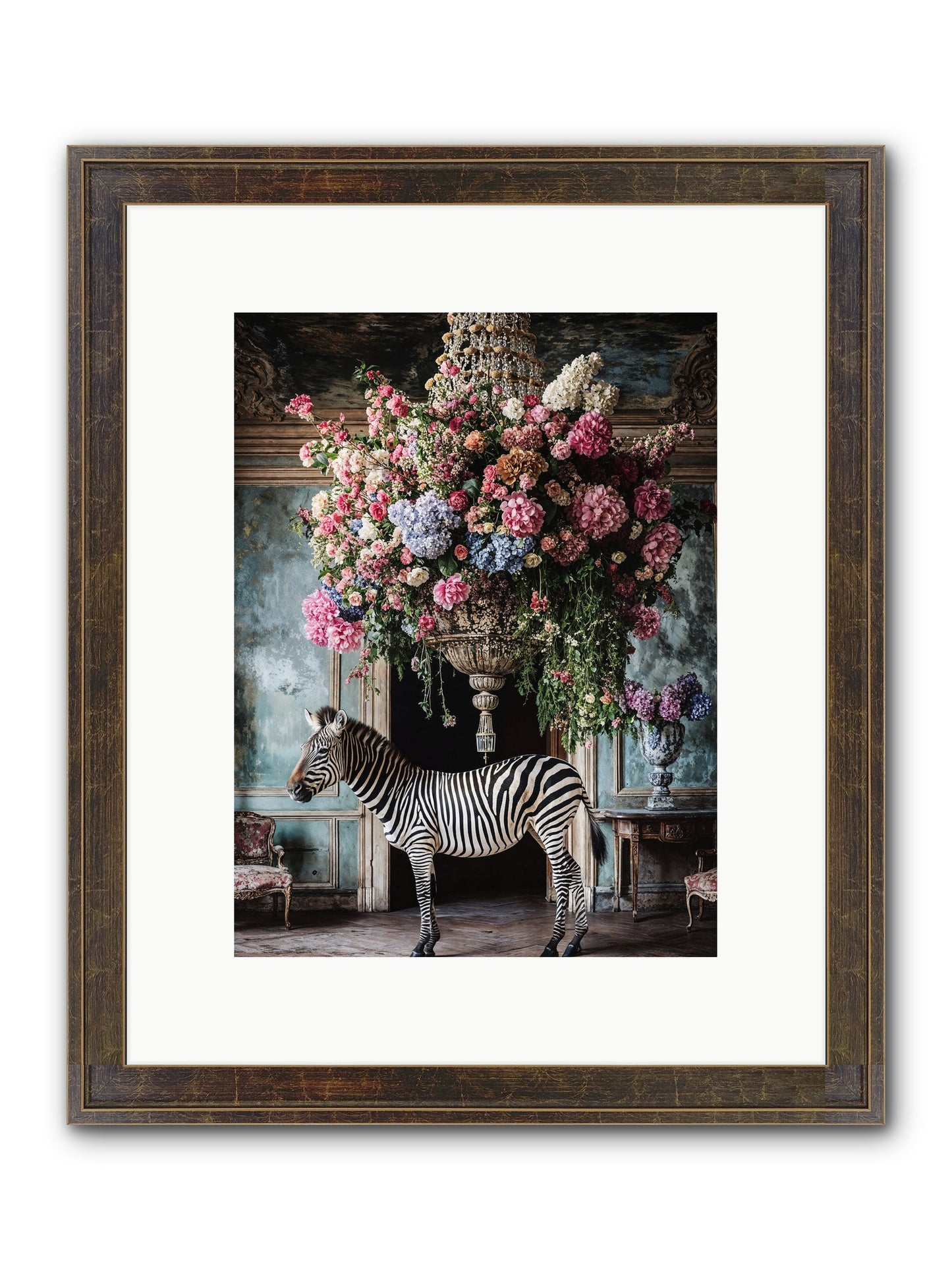 Captured By Petals Framed Print - Slimwoods Black/Gold 9x12