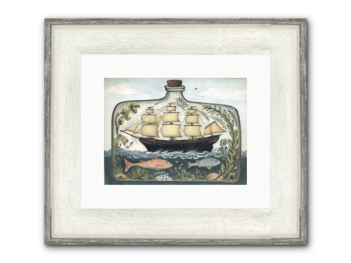Captured Essence Framed Print - Driftwood White 12x9