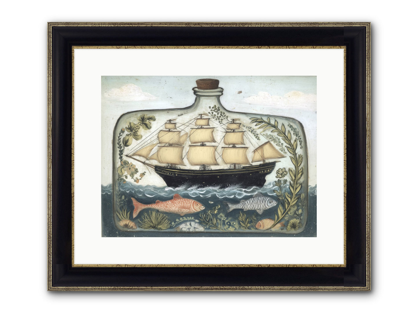 Captured Essence Framed Print - Black & Gold 16x12