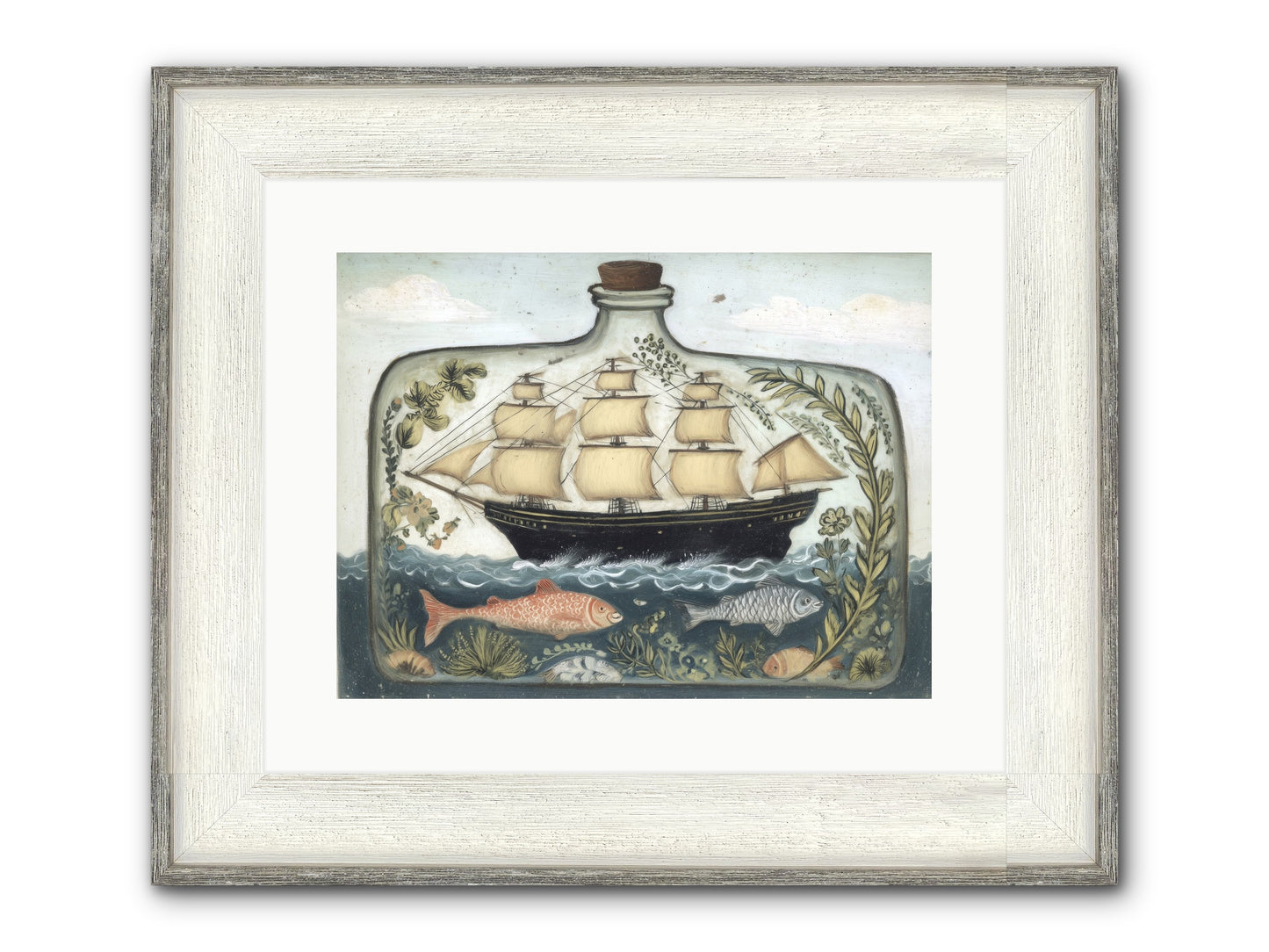 Captured Essence Framed Print - Driftwood White 16x12