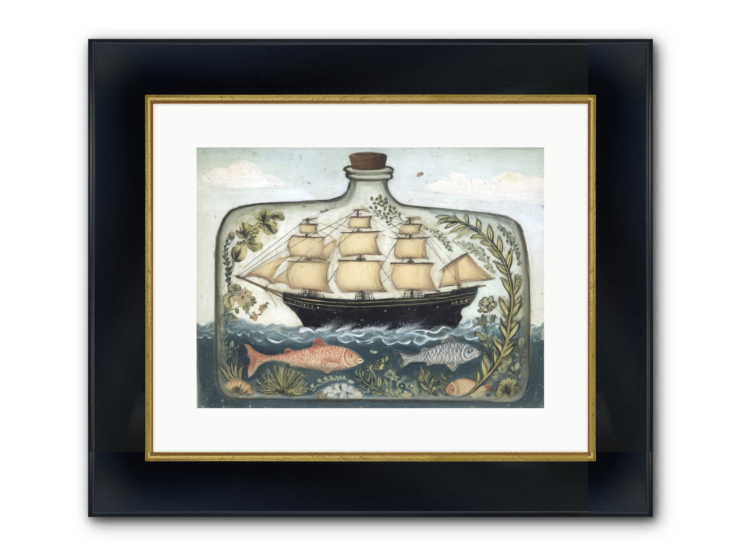 Captured Essence Framed Print - Wide Black w/Gold 16x12